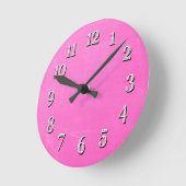 Pink Chalkboard Design Runde Wanduhr (Winkel)