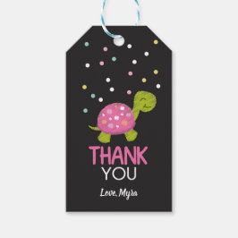 Pink Chalkboard Schildkrötengeschenk Tag Geschenkanhänger