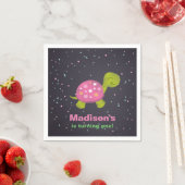 Pink Chalkboard Turtle Party Napkin Serviette (Beispiel)