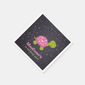 Pink Chalkboard Turtle Party Napkin Serviette (Ecke)
