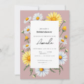 Pink Chamomile Brautdusche Einladung (Vorderseite)