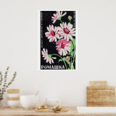 Pink Chamomile Flowers Matchbox Art Print, Russian Poster (Küche)