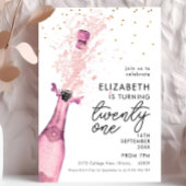 Pink Champagne 21. Geburtstag Einladung