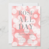 Pink Champagne Bokeh Rose Bachelorette Einladung (Vorderseite)