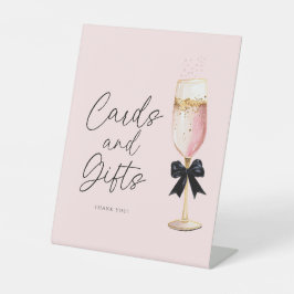 Pink Champagne Brautparty Cards and Gift Sign Sockelschild