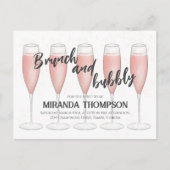 Pink Champagne Brautparty Gast Pre adressiert Postkarte (Vorderseite)