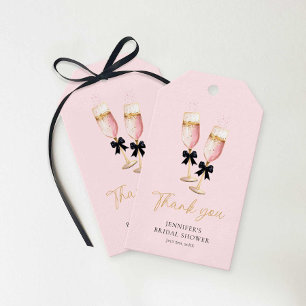 Pink Champagne Brautparty Vielen Dank Geschenkanhänger