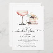 Pink Champagne Bridal Dusche Einladung (Vorne/Hinten)