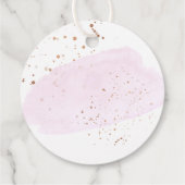 Pink Champagne Bubbles, Aquarell Danke Geschenkanhänger (Rückseite)