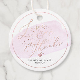 Pink Champagne Bubbles, Aquarell Danke Geschenkanhänger