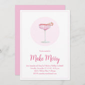 Pink Champagne Candy Can Holiday Party Einladung (Vorne/Hinten)