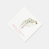 Pink Champagne Cheers Golden Hearts Wedding Party Serviette (Ecke)