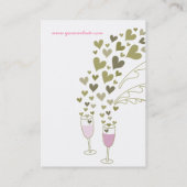 Pink Champagne Cheers Hearts Template Visitenkarte (Rückseite)