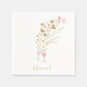 Pink Champagne Cheers Verlobung Wedding Party Serviette (Vorderseite)