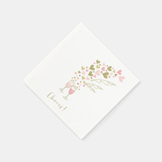 Pink Champagne Cheers Verlobung Wedding Party Serviette (Ecke)
