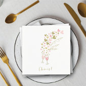 Pink Champagne Cheers Verlobung Wedding Party Serviette