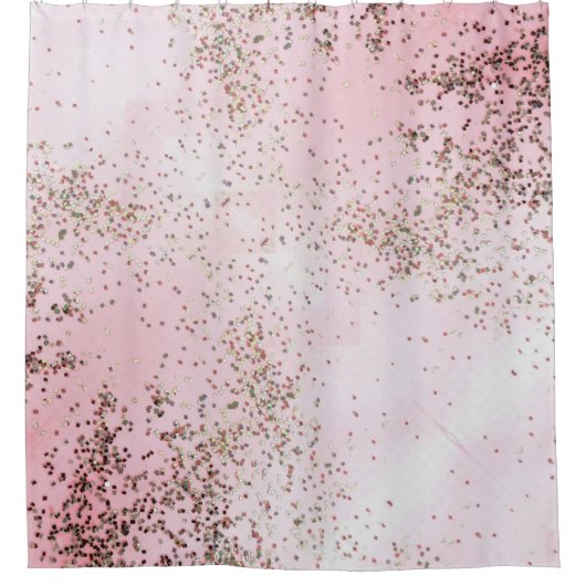 Pink Champagne Confetti Duschvorhang (Vorderseite)