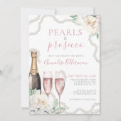 Pink Champagne Floral Brautparty Einladung (Vorderseite)