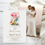 Pink Champagne Glass 15. Hochzeitstag Einladung