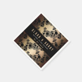 PINK champagne gold vintage floral wedding Serviette (Ecke)