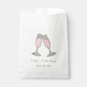 Pink Champagne Hochzeitliches Brautparty Verlobung Geschenktütchen (Vorderseite)