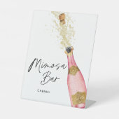 Pink Champagne Mimosa Bar Brautparty Sockelschild (Vorderseite)