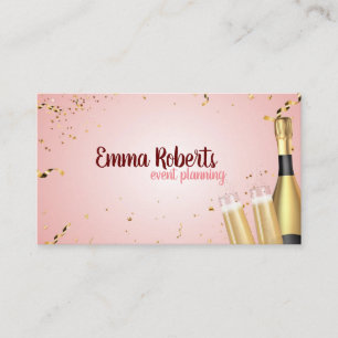 Pink Champagne Party Planung Moderne Visitenkarte