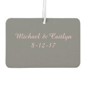 Pink Champagne Personalisierte Hochzeitsfeier Brau Autolufterfrischer (Rückseite)