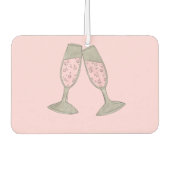 Pink Champagne Personalisierte Hochzeitsfeier Brau Autolufterfrischer (Vorderseite)