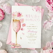Pink Champagne Petals Bridal Dusche Einladung