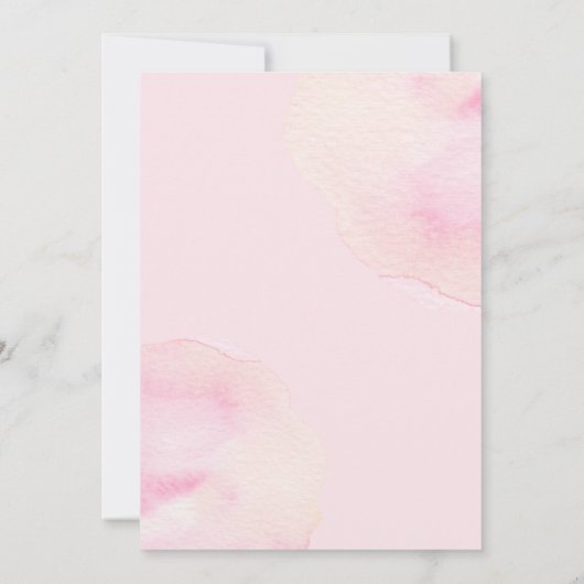 Pink Champagne Petals Bridal Dusche Einladung (Rückseite)