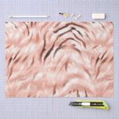 Pink Champagne Rose Glam Zebra Seidenpapier (Handwerk)