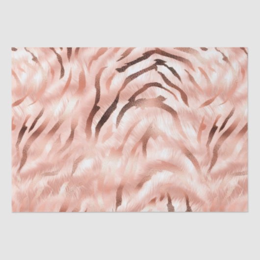 Pink Champagne Rose Glam Zebra Seidenpapier (Vorderseite)