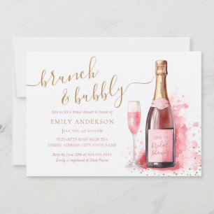 Pink-Champagner-Brunch und prickelnde Brautparty Einladung