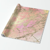 Pink Champaigne Gold Marmorpeach Metallic Stroke Geschenkpapier (Ungerollt)