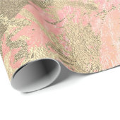 Pink Champaigne Gold Marmorpeach Metallic Stroke Geschenkpapier (Rolleneckpunkt)