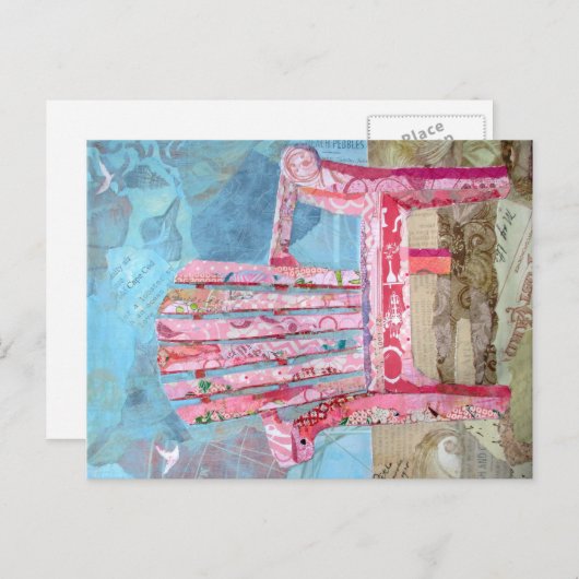 Pink Chari Postkarte (Vorne/Hinten)