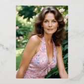 Pink Charming Ancient Cityscape Oval Translucent  Folieneinladung (Rückseite)