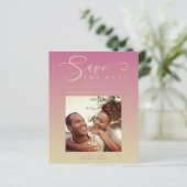 Pink Cheap Gradient Minimalist Photo Couple (Stehend Vorderseite)