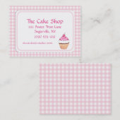 Pink Check Cake Shop Bäcker Bäckerei Visitenkarten Visitenkarte (Vorne/Hinten)