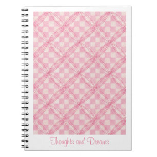 PINK CHECK QUILT 6,5x8,75 Notizbuch + Text Notizblock