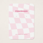 Pink Checked Earring Display Card (Vorderseite)