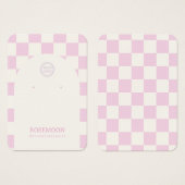 Pink Checked Earring Display Card (Vorne & Hinten)