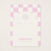 Pink Checked Earring Display Card (Vorderseite)