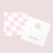 Pink Checked Earring Display Card Quadratische Visitenkarte