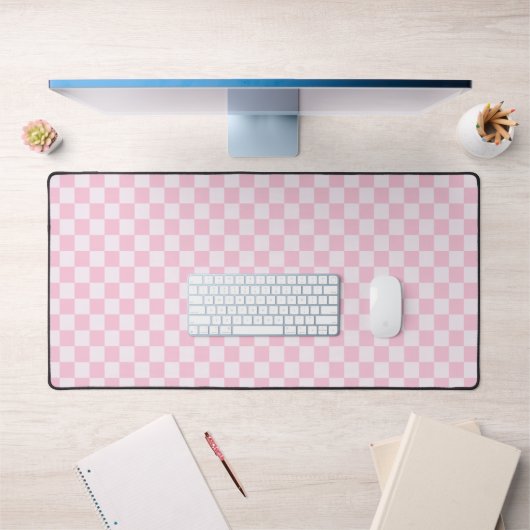 Pink Checked Mousepad Desktop Mat Schreibtischunterlage (Büro 1)