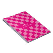 Pink Checked Name Notizblock (Rechte Seite)