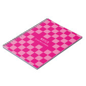 Pink Checked Name Notizblock (Linke Seite)