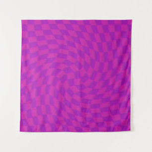 Pink Checked Whirl Background Wandteppich