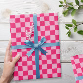 Pink Checked Wrapping Paper Geschenkpapier